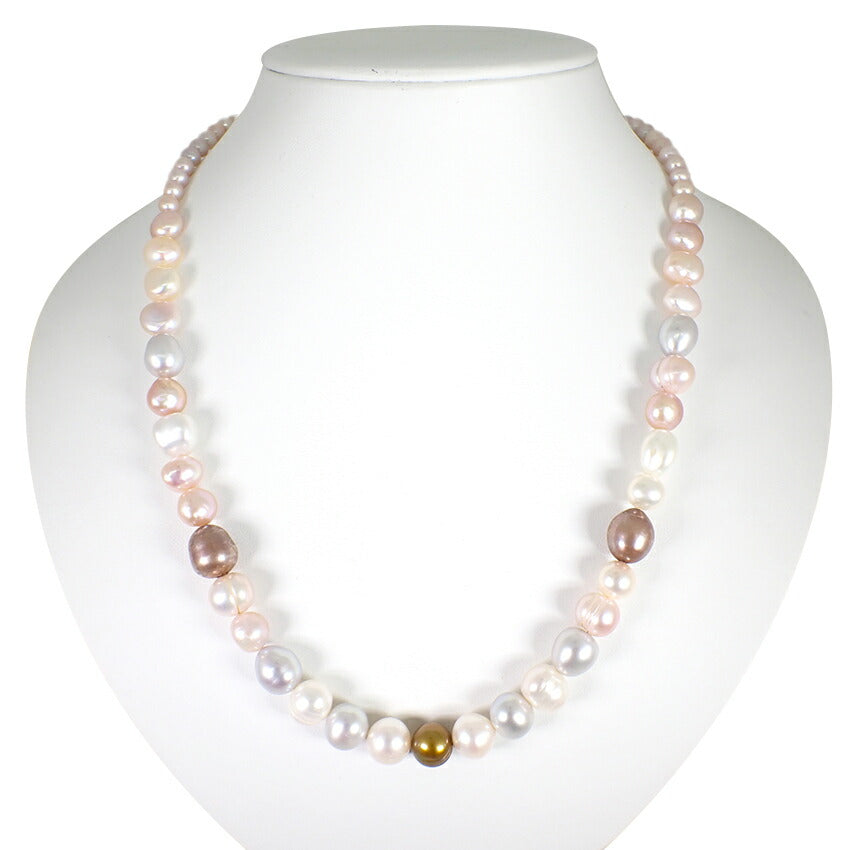 【中古】淡水真珠 ネックレス 珠直径約5.2cm-約8.9cm/g498-11