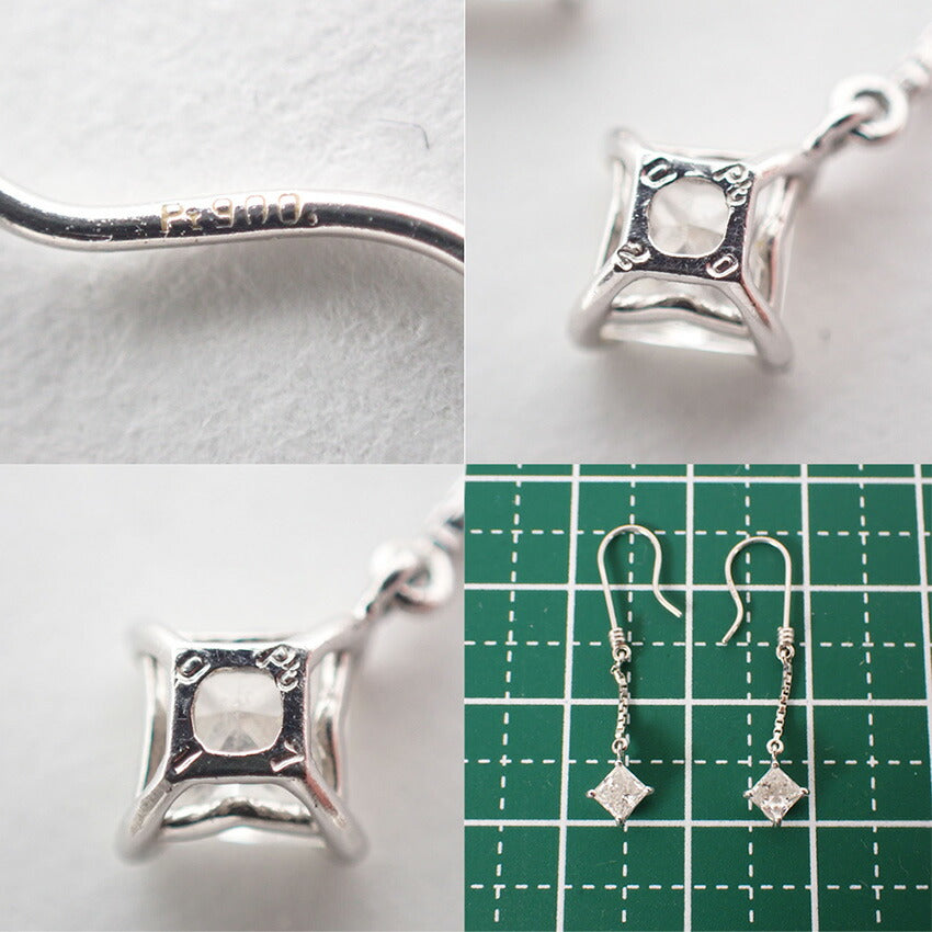 【中古】Pt900 ダイヤモンド アメリカンタイプ ピアス/g506-46