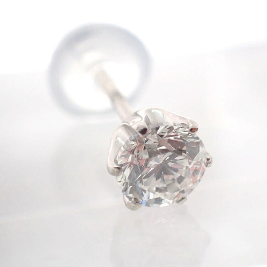 【中古】Pt900 ダイヤモンド スタッド 0.363ct ピアス片方/g518-98