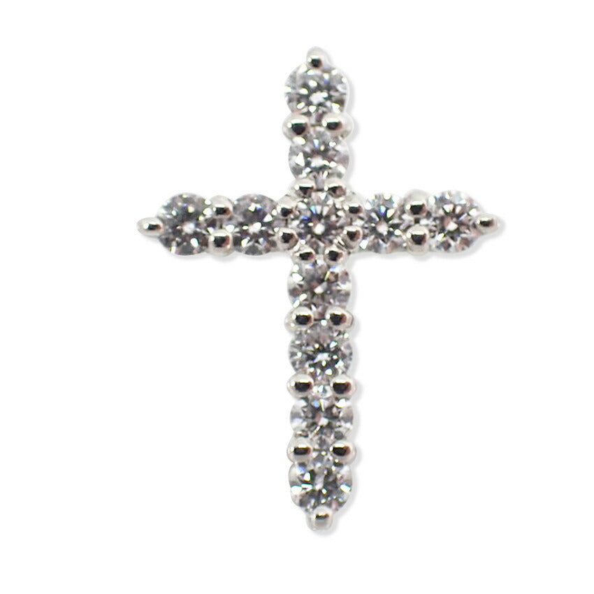 【中古】Pt900 ダイヤモンド/0.25ct クロス ペンダントトップ/g524-20