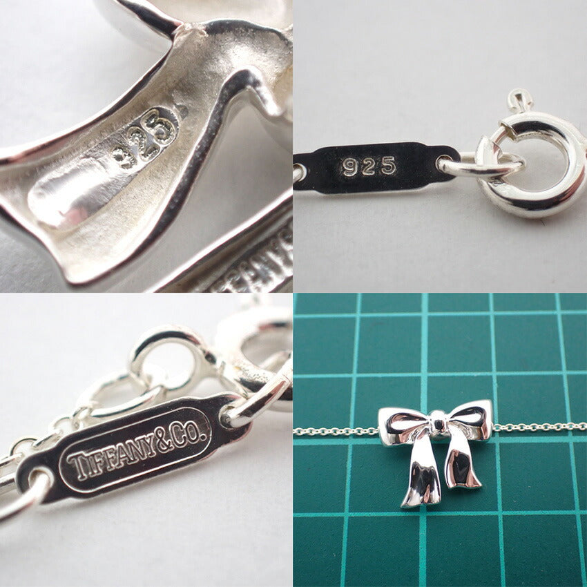 【中古】TIFFANY/ティファニー 925 リボン ペンダント/ネックレス/j100-8