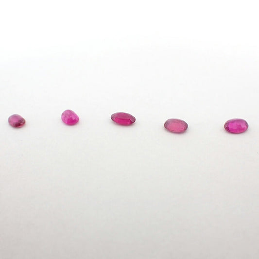 天然ルビー/ルース/5PC/1.32ct/鑑定済//j108-23