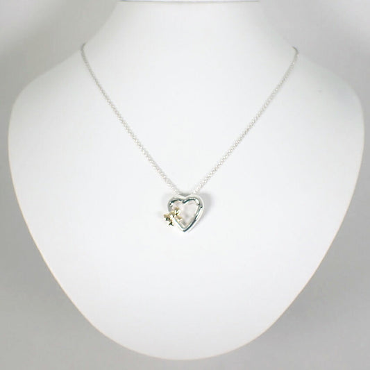 【中古】TIFFANY/ティファニー 925/750 ハートリボン ペンダント/ネックレス/j11-10