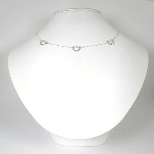 【中古】TIFFANY/ティファニー 925 オープンハート/3pc ステーション ペンダント/ネックレス/j111-84