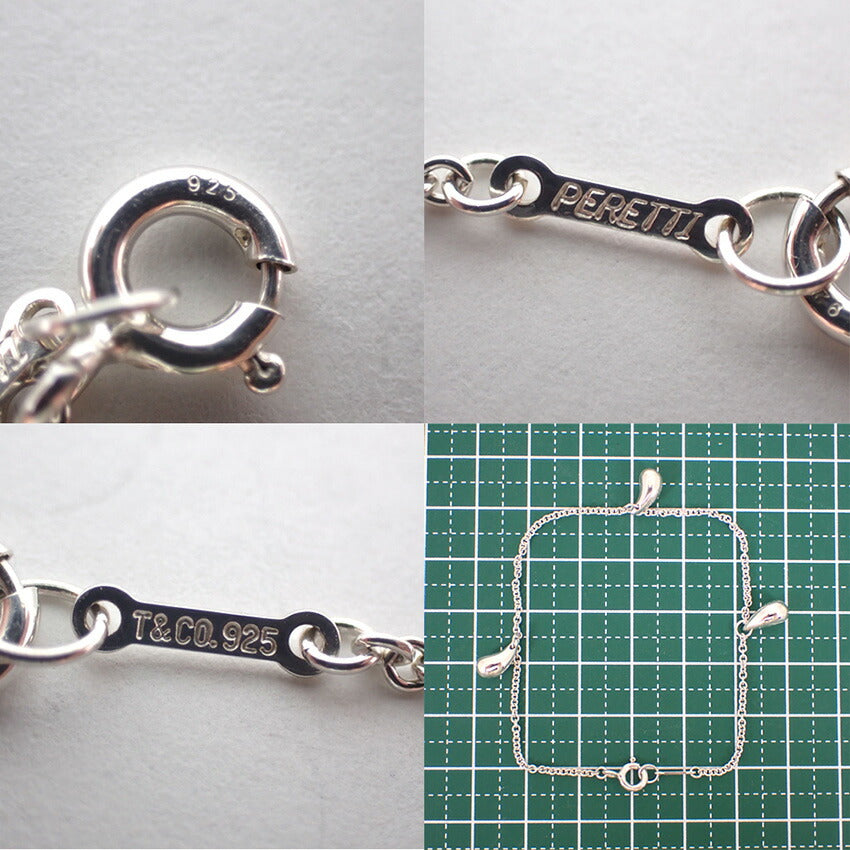 【中古】TIFFANY/ティファニー 925 ティアドロップ/3pc ステーション ブレスレット/j120-32