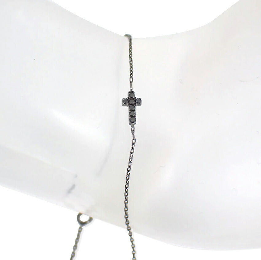 【中古】K10/ブラックダイヤモンド0.0350ct/ブレスレット/j135-44