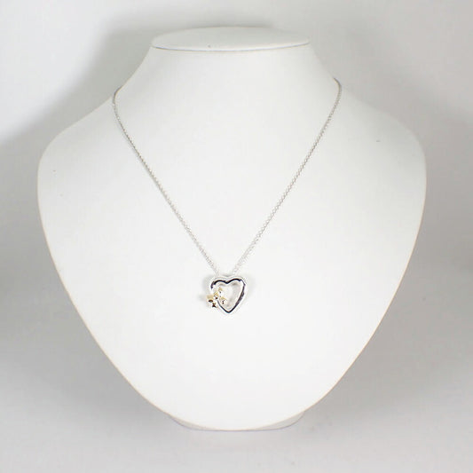 【中古】TIFFANY/ティファニー 925/750 ハートリボン ペンダント/ネックレス/j139-33