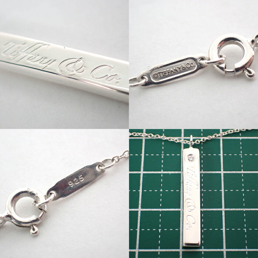 【中古】TIFFANY/ティファニー 925 ノーツ ダイヤモンド ペンダント/ネックレス/j151-47