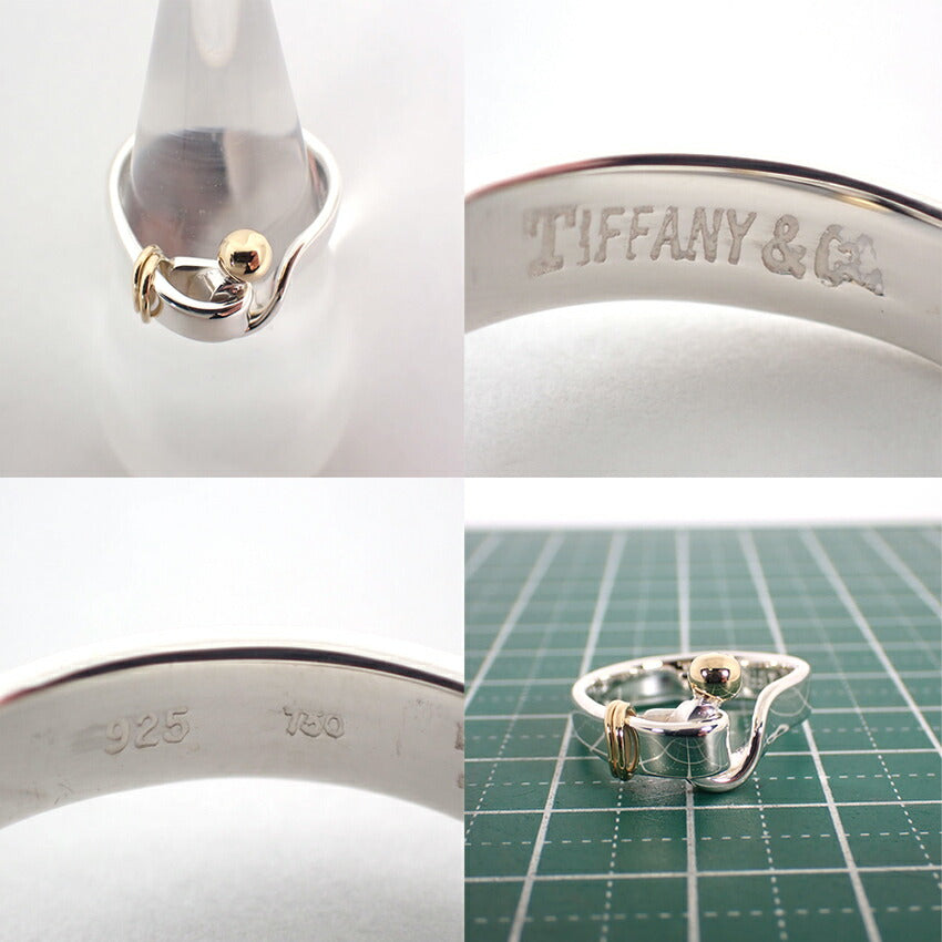 【中古】TIFFANY/ティファニー 925/750 フック&アイ リング /12.5号/j154-30