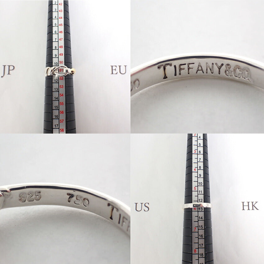 【中古】TIFFANY/ティファニー 925/750 フック&アイ リング /11号/j154-36