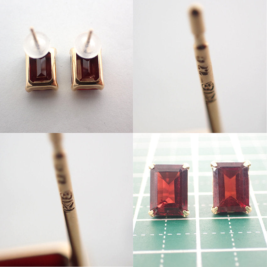 K18ガーネット 1.75ct、1.75ct ピアス/j162-59