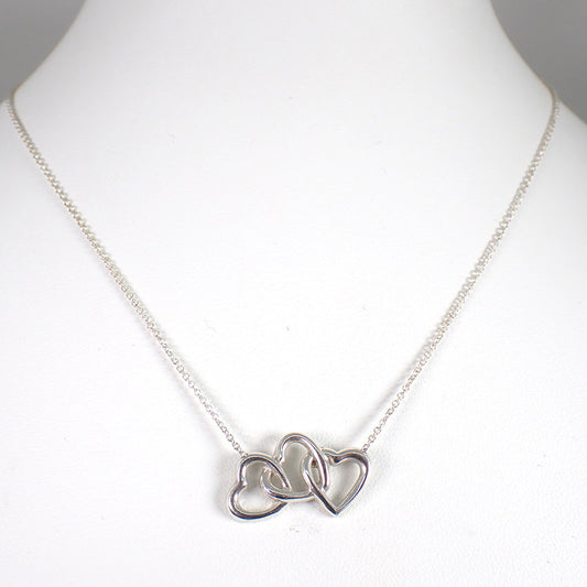【中古】TIFFANY/ティファニー 925 トリプルハート ペンダント/ネックレス/j166-8