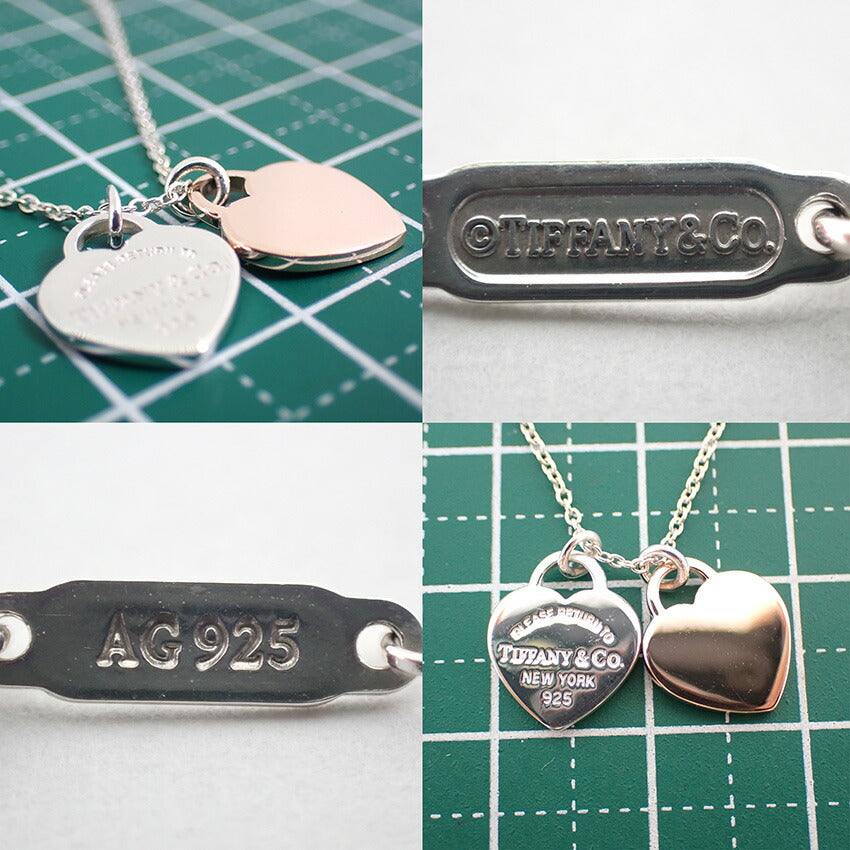 【中古】TIFFANY/ティファニー 925/ルべドメタル リターントゥティファニー ダブルハートタグ ペンダント/j172-13