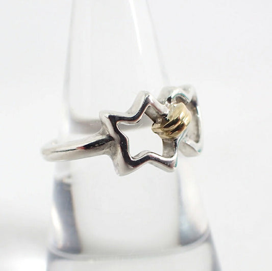 【中古】TIFFANY/ティファニー 925/750 スター/ハート リング /13号/j173-11