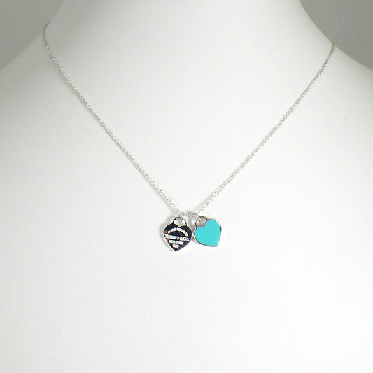 【中古】TIFFANY/ティファニー 925 ブルーエナメル リターントゥティファニー ダブルハートタグ ペンダント/j174-11