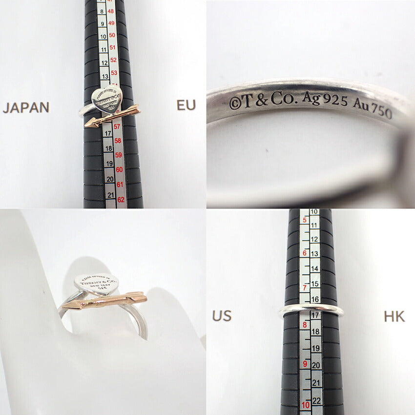 【中古】TIFFANY/ティファニー 925 ラブストラック Ag925/Au750PG/15号/j177-2