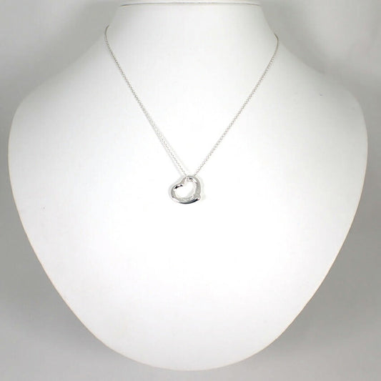 【中古】TIFFANY/ティファニー 925 オープンハート ペンダント/ネックレス/j177-6