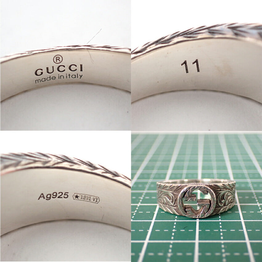 【中古】GUCCI/グッチ/Ag925/アラベスクG/リング/11号/j182-2