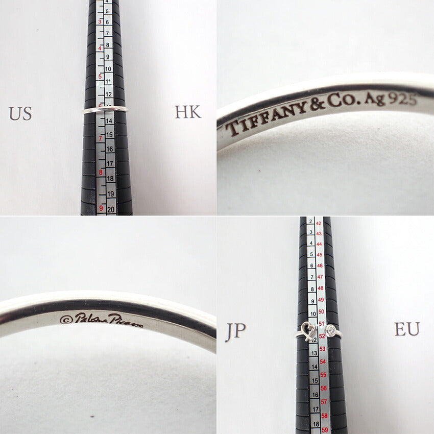 【中古】TIFFANY/ティファニー 925 ダイヤ/1pc ラビングハート ワイヤー リング /10号/j183-1