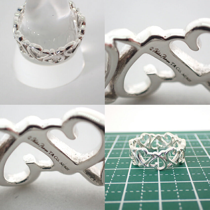 【中古】TIFFANY/ティファニー 925 フルエタニティラビングハート リング /14号/j183-4