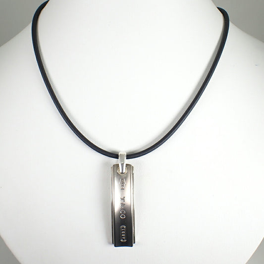 【中古】TIFFANY/ティファニー 925/チタン 1837 バー ペンダント/ネックレス/j193-8