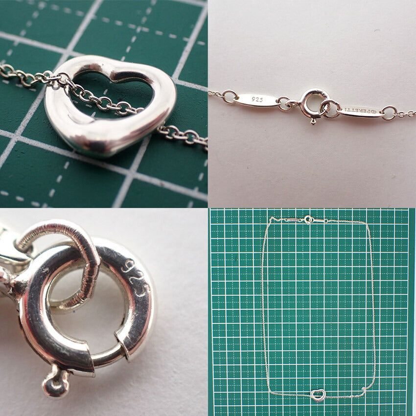 【中古】TIFFANY/ティファニー 925 オープンハート ペンダント/ネックレス/j197-15