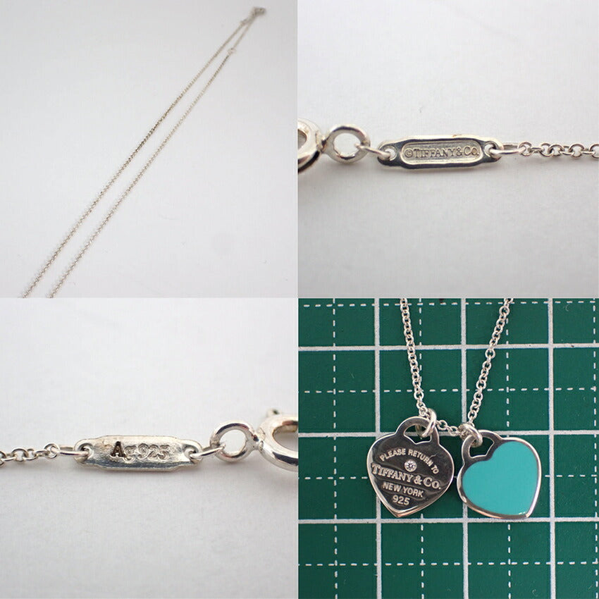 【中古】TIFFANY/ティファニー 925 リターントゥ ダブルハートタグ 1pダイヤモンド ペンダント/j211-3