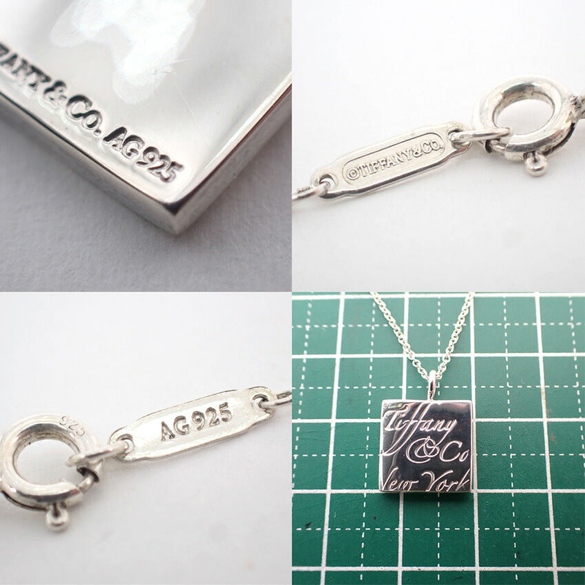 【中古】TIFFANY/ティファニー 925 ノーツスクエア ペンダント/ネックレス/j216-4