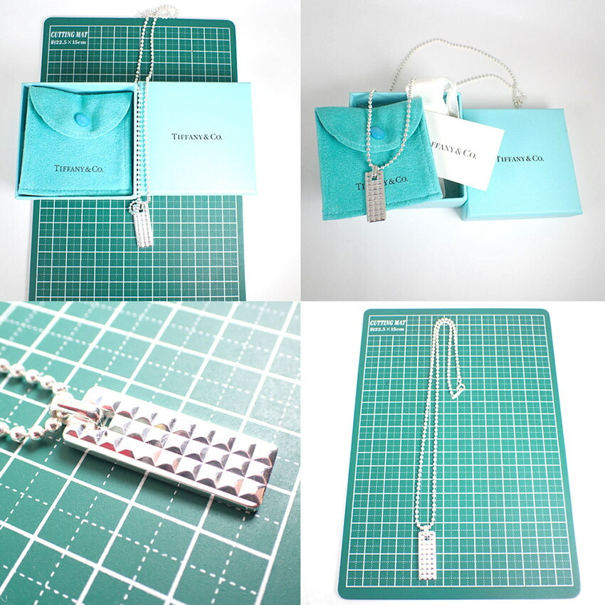 【中古】TIFFANY/ティファニー 925 スクエアスタッズ ペンダント/ネックレス/j220-7