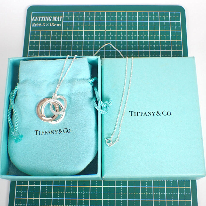 【中古】TIFFANY/ティファニー 925/メタル 1837 インターロッキング サークル ネックレス/j221-9