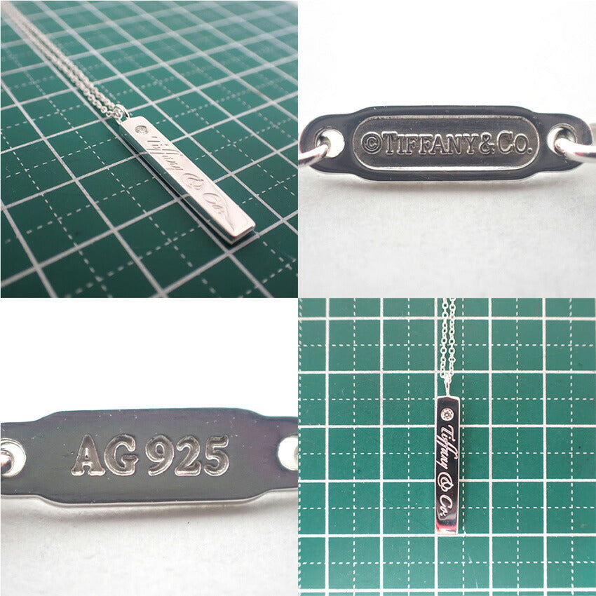 【中古】TIFFANY/ティファニー 925 ダイヤ/1pc ロゴバー ペンダント/j226-2