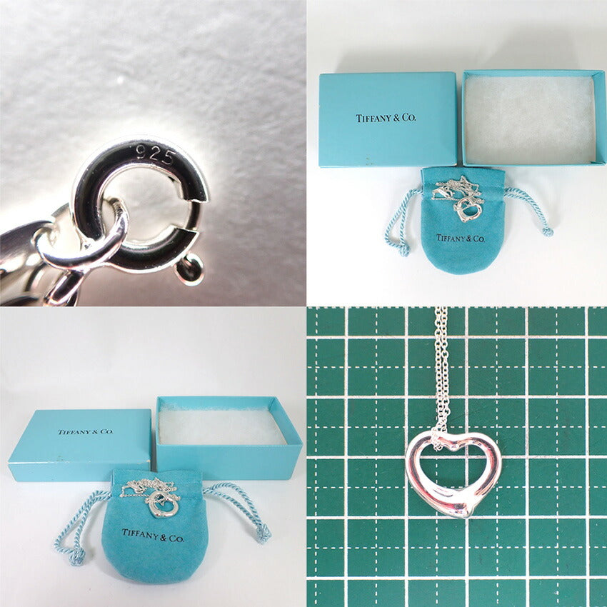 【中古】TIFFANY/ティファニー 925 オープンハート ペンダント/ネックレス/j228-10