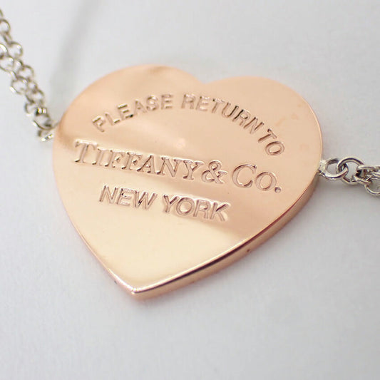 【中古】TIFFANY/ティファニー 925/メタル リターントゥハート ダブルチェーン ブレスレット/j230-8