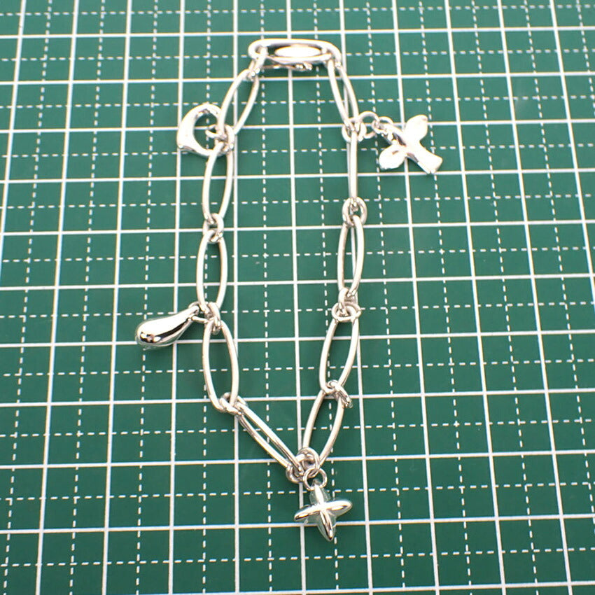 【中古】TIFFANY/ティファニー 925 5チャーム ブレスレット/j231-9