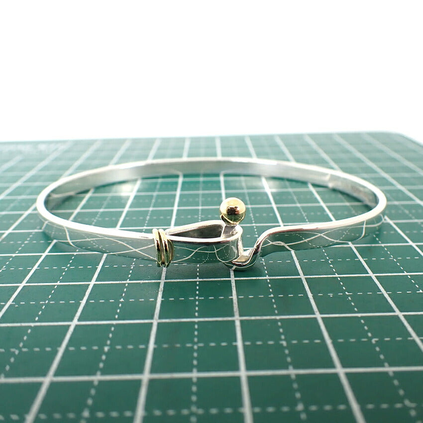 【中古】TIFFANY/ティファニー 925/750 コンビ フック&アイ バングル/j234-3