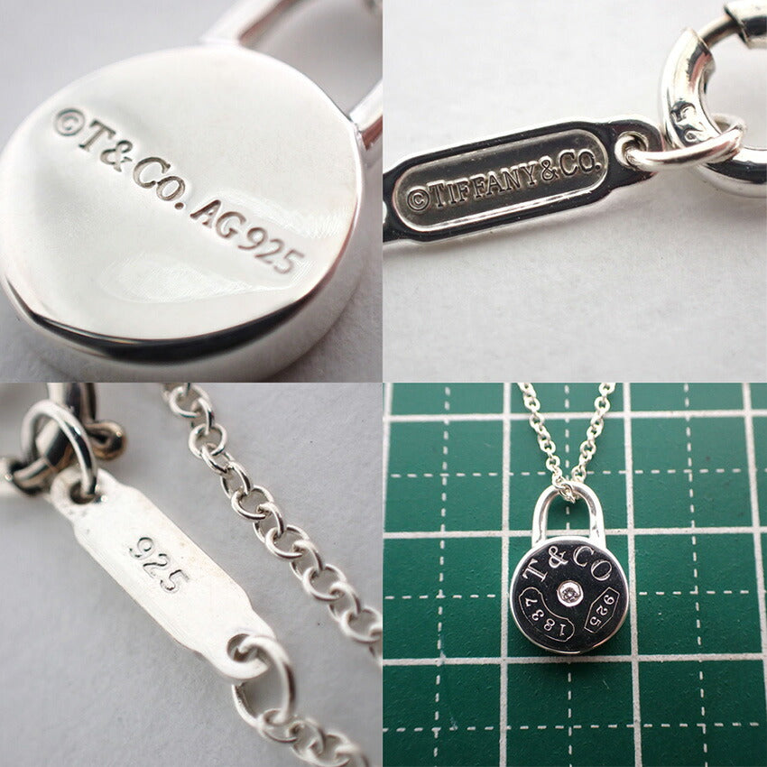 【中古】TIFFANY/ティファニー 925 ダイヤ/1pc 1837 ラウンドロック ペンダント/ネックレス/j238-3