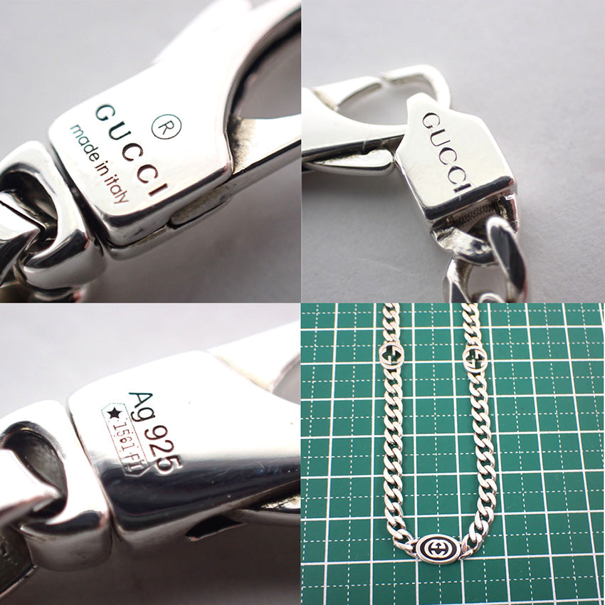 【中古】GUCCI/グッチ 925 インターロッキングG ペンダント/ネックレス 箱付き/j238-7