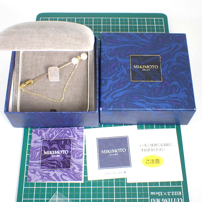【中古】MIKIMOTO/ミキモト K18 パール/アコヤ真珠 2pc ブローチ/j240-1