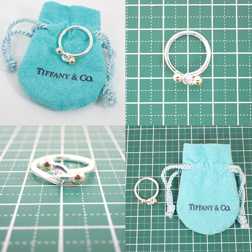 【中古】TIFFANY/ティファニー 925/750 ラブノット リング/7.5号/j244-11