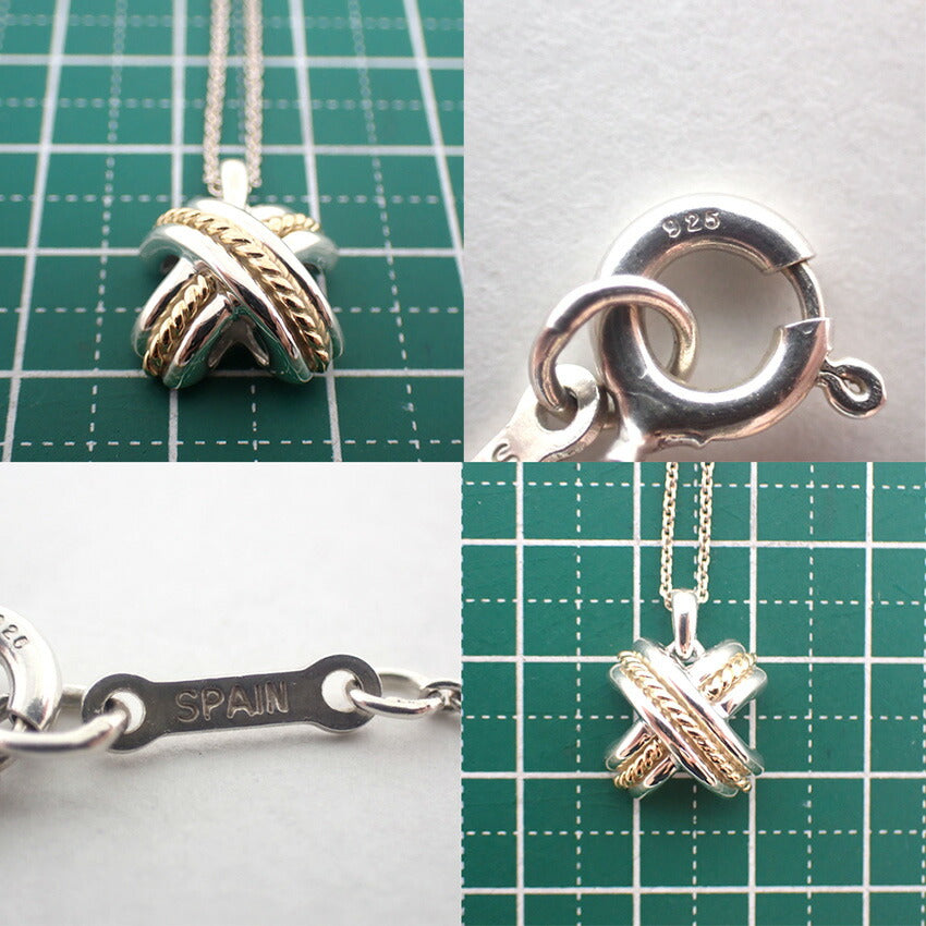 【中古】TIFFANY/ティファニー 925/750 シグネチャー クロス ペンダント/ネックレス/j255-11