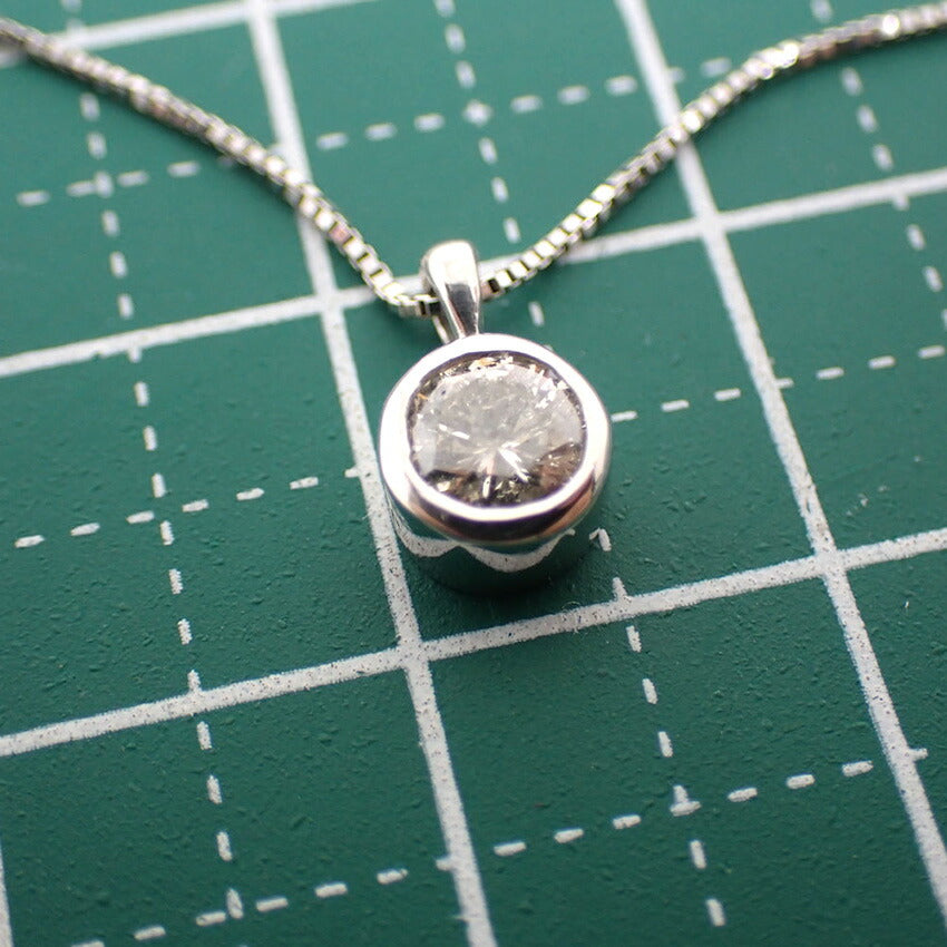【中古】Pt900/850 ダイヤモンド/0.30ct ペンダント/ネックレス/j256-5
