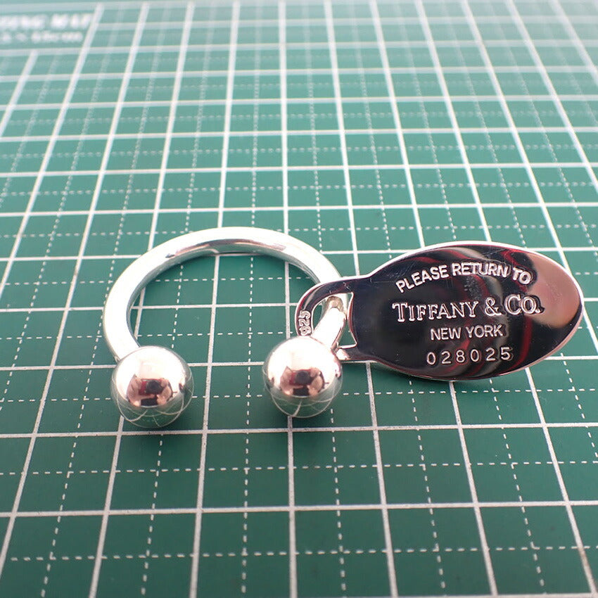 【中古】TIFFANY/ティファニー 925 リターントゥ オーバルタグ キーリング/j259-1