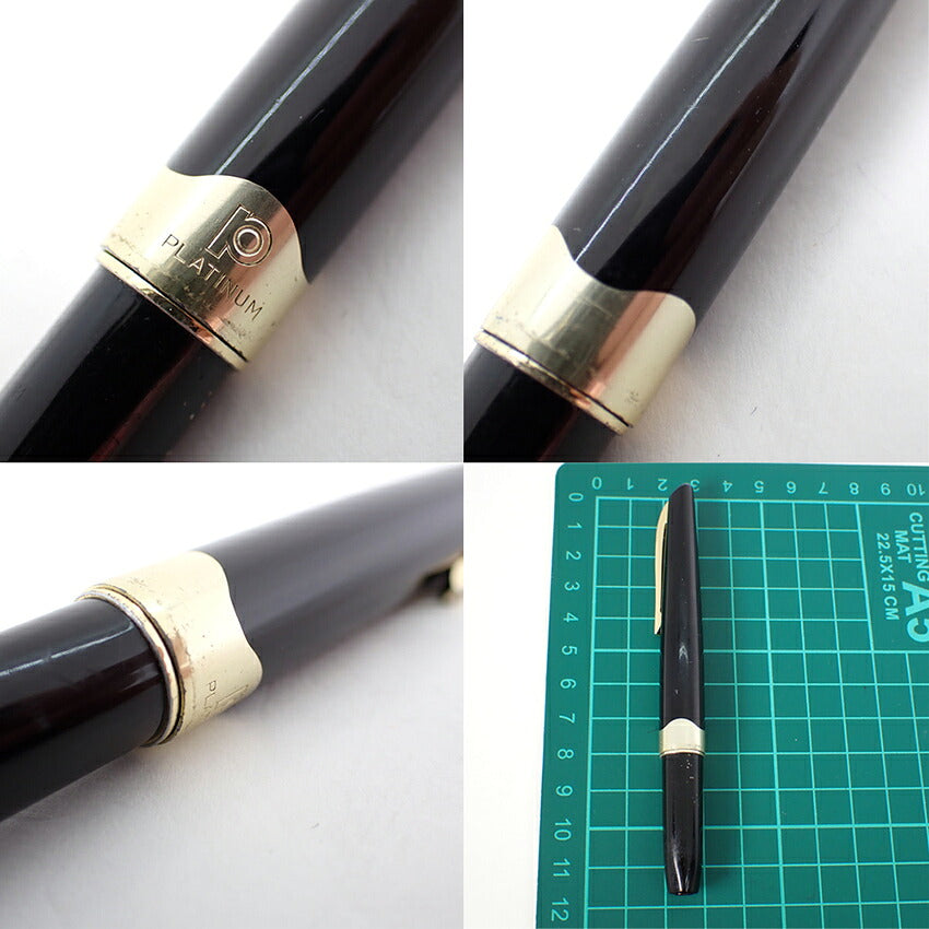 【中古】PLATINUM/プラチナム 万年筆 ペン先18K ブラック×ゴールド/j270-2