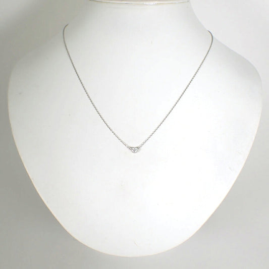 【中古】Pt900/Pt850 ダイヤモンド 0.225ct ペンダント/ネックレス/j273-3