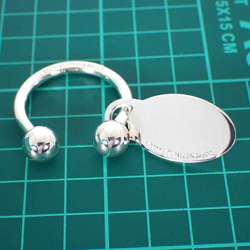 【中古】TIFFANY/ティファニー 925 オーバルタグ キーリング/j279-7