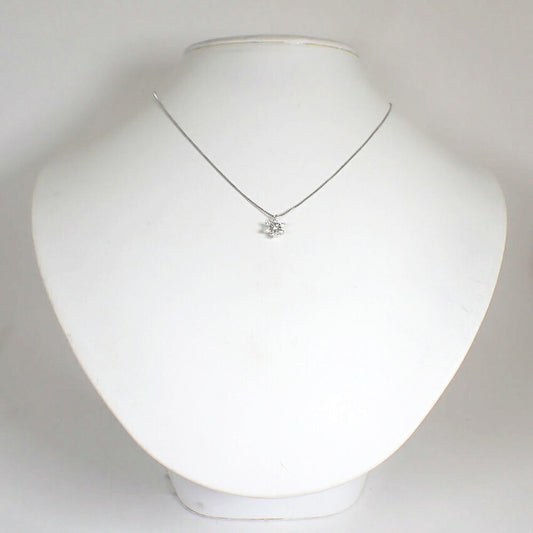 【中古】TASAKI/タサキ K14WG ダイヤ/0.09ct ペンダント/ネックレス/j281-3
