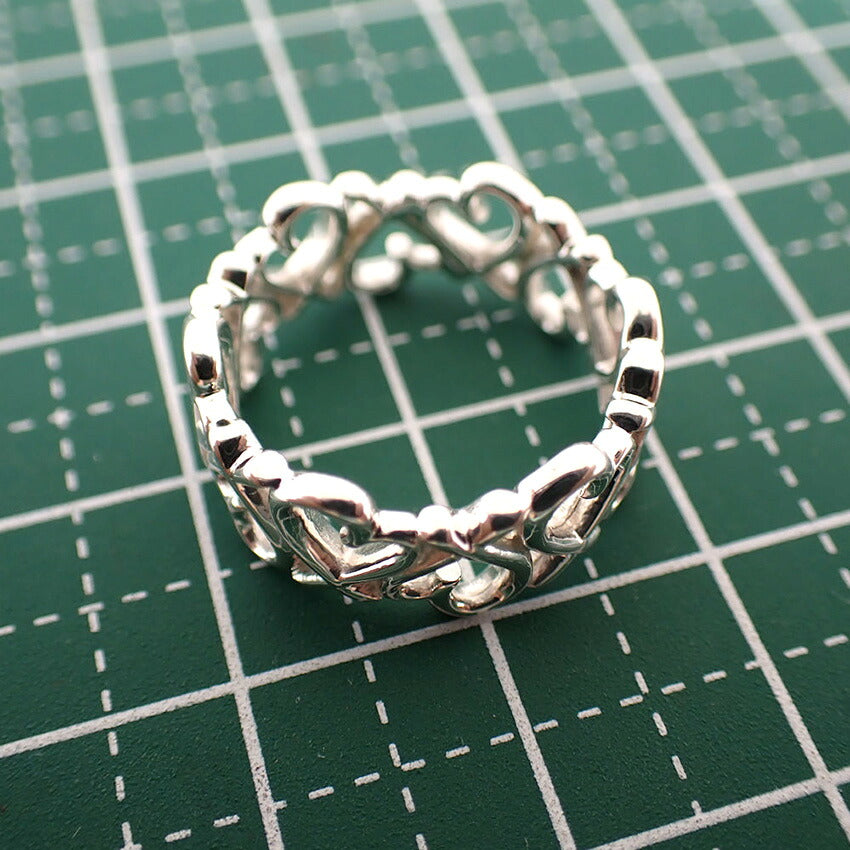 【中古】TIFFANY/ティファニー 925 フルエタニティ ラビングハート リング /9号/j282-2