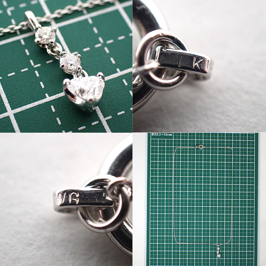 【中古】MIKIMOTO/ミキモト K18 /ダイヤモンド 3P ネックレス/j282-7