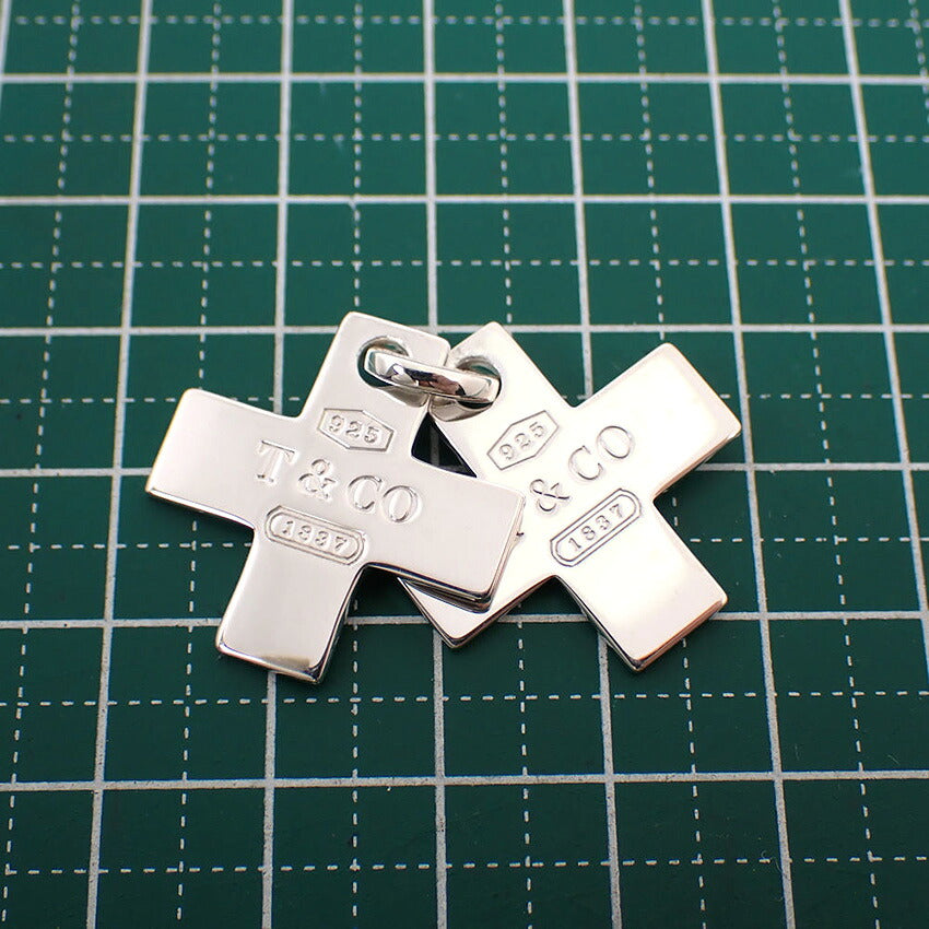 【中古】TIFFANY/ティファニー 925 1837 ダブルクロス ペンダントトップ/j283-10