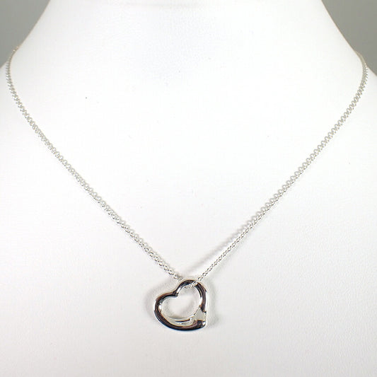 【中古】TIFFANY/ティファニー 925 オープンハート ペンダント/ネックレス/j30-28